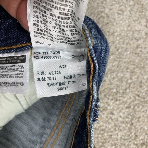 Levis Women 501 Denim Mini Shorts Button Fly Blue Size 28 Cotton 49-16 - Picture 5 of 8